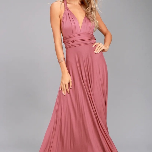 LULUS TRICKS OF THE TRADE CONVERTIBLE MAXI DRESS (BLUSH PINK, WOMEN SIZE SMALL) - Picture 4 of 8
